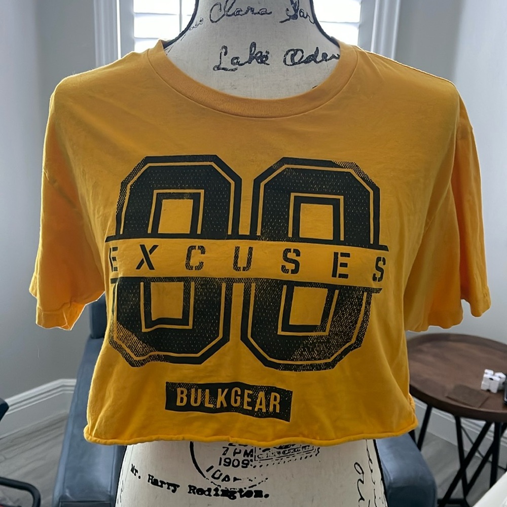 Bulkgear 00 Excuses Cropped Top, Yellow - Medium